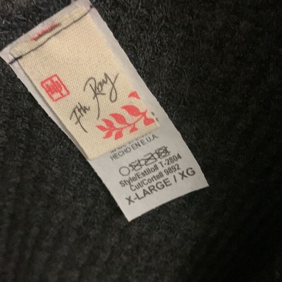 7th ray dark grey waffle knit cardigan xlarge - Picture 3 of 6